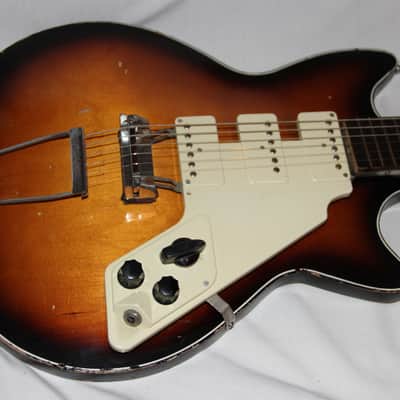 Egmond Solid 7 1963 Sunburst Very cool BEATLES! Made in Holland image 17