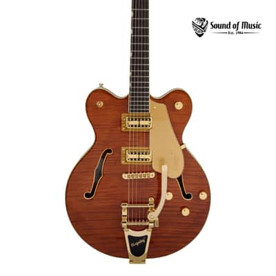 Gretsch Electromatic LTD Flame Okoume Broadkaster Double-Cut w/Bigsby, Rosewood Fingerboard - Roundup Orange image 1