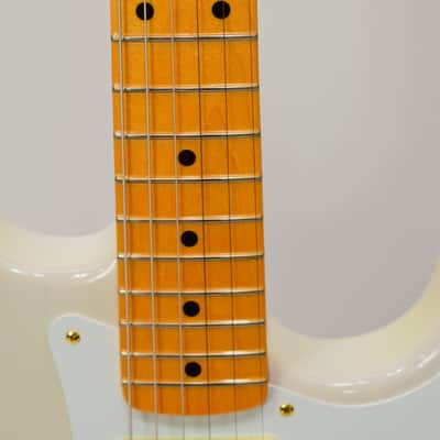 2007 Fender American Vintage 1957 Commemorative Stratocaster Electric Guitar, Maple Fingerboard, White Blonde w/ Case image 7