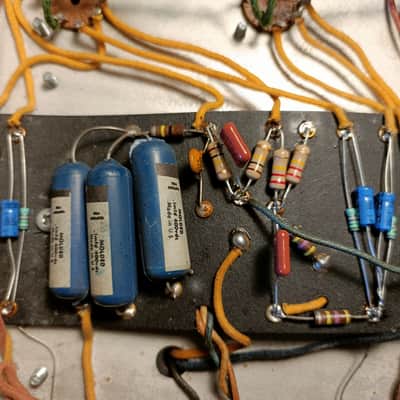 1967 Fender Bassman AB165 Drip Edge "Blackline" - Export Multi-Voltage - Blue Molded Caps image 10