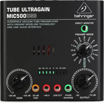 Behringer MIC500USB Tube Microphone Preamp image 2