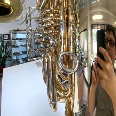 New Alexander model 164 "Kaisertuba" BBb Tuba in Gold Brass,4 valves, Lacquered,Nickel-Silver Garland; with Care Kit image 16