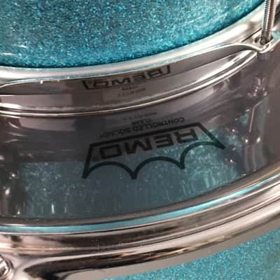 C&C Custom Drum Set Cardwell Drums USA Order Made 10/14/22 CC Rock Kit Turquoise Sparkle American Maple Shells Tube Lugs image 22