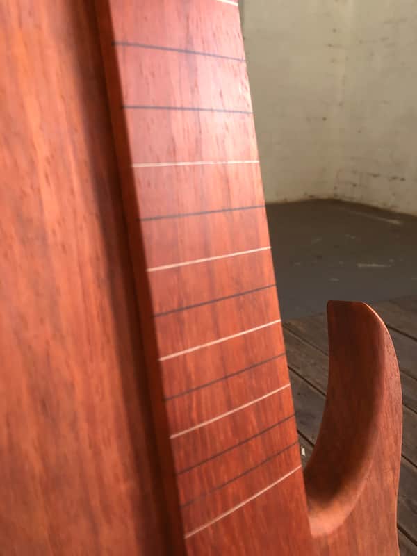WyRd XL fretless 4 string bass guitar by Jon Letts 27” -2023- Padauk image 1