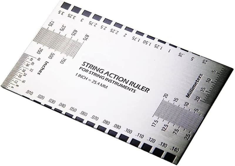 String Action Gauge Ruler, Guitar Height Gauge Set Up Tool for Electric Bass and Acoustic Guitar image 1