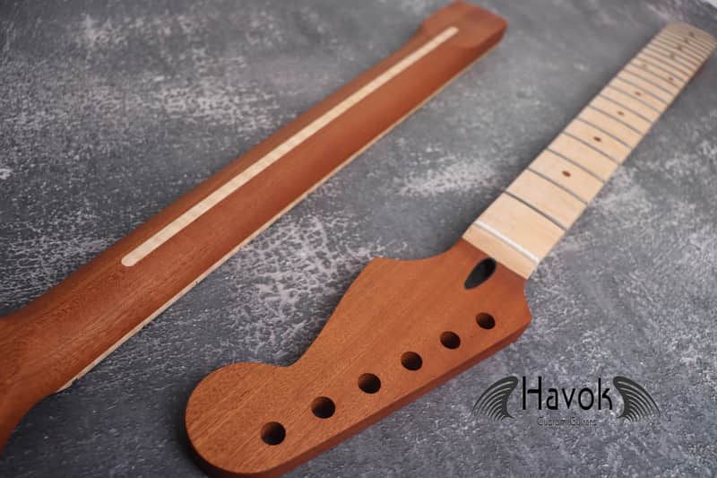 S Style Mahogany Neck flame Maple Board Stainless Steel Jescar Frets, S Type 22 Frets Guitar Replacement And Gadget image 1