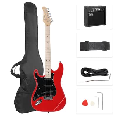 Glarry Red GST Left Handed Electric Guitar w/20W Amplifier image 1