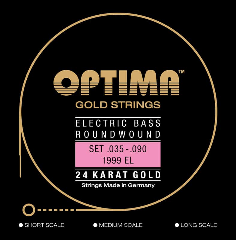 Optima 24K Gold Electric Bass Guitar Strings - long scale gauges 35-90 image 1