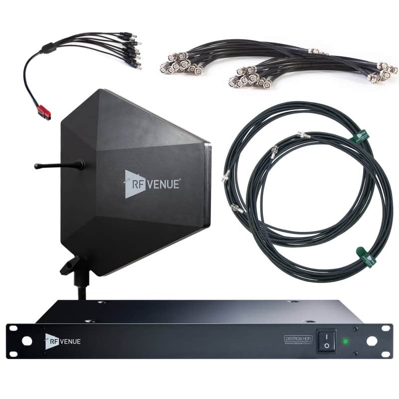 9-Channel Wireless Microphone Upgrade Pack with Diversity Fin IPX Antenna, Black Bild 1