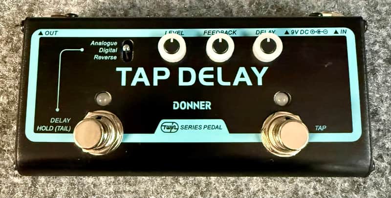 Donner Tap Delay Pedal, 3 Delay Modes, Digital Reverse Analog with Tap Tempo Control - Pre Owned image 1