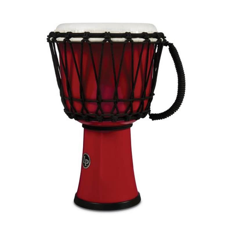 Latin Percussion LP1607RD World 7" Rope Circle Djembe, Red image 1