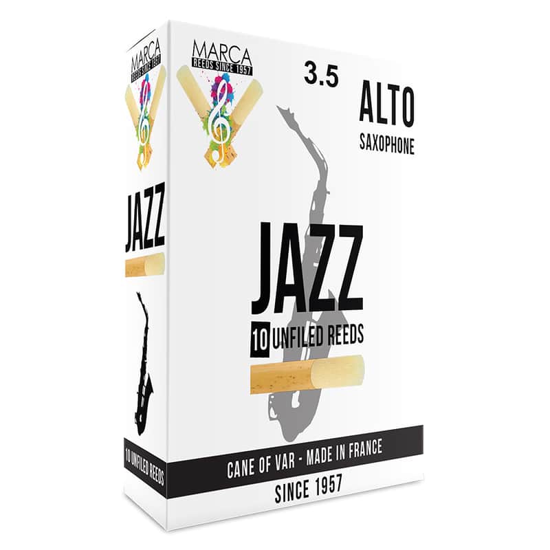 Mar Marca Jazz Unfiled Reeds - 10 Pack - Alto Sax - 3.5 Re