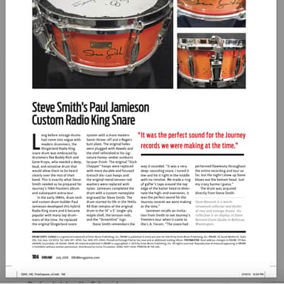 Steve Smith's Journey, David Frangioni Collection, Slingerland "Jamo Special"- 5.5x14" Radio King. SIGNED! #073. (DF2 Sling #1) image 10