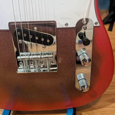 Schott Iron Dragon Tele-Style Electric Guitar – Custom Red Burst Metallic Finish image 3