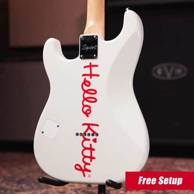 Squier Fender X Hello Kitty White Stratocaster with Gig Bag image 2