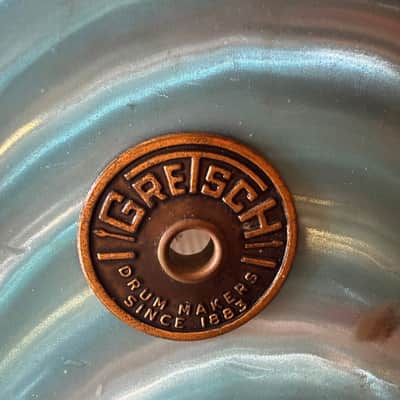 Gretsch Aqua Satin Flame, 4147 5x14' 8 Lug Snare Drum 1960's image 2