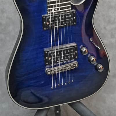 Schecter Blackjack C-7 7 String Electric Guitar Dark Blueburst Finish with Pro Setup image 7
