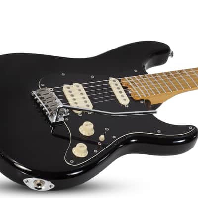 Schecter MV-6 Solidbody Electric Guitar, Gloss Black image 7