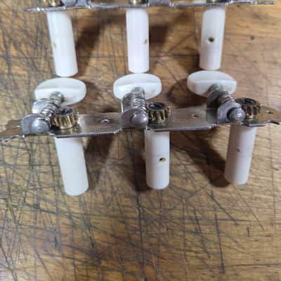 Vintage RARE 1970's 3x3 Open Back Classical Guitar Tuners Original Installation Screws Luthier Parts #5 image 5