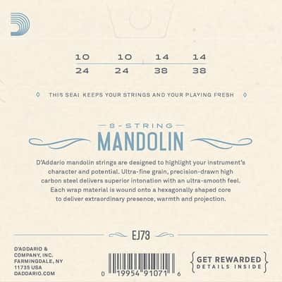 D'Addario EJ73 Mandolin Strings, Phosphor Bronze, Light, 10-38 image 2