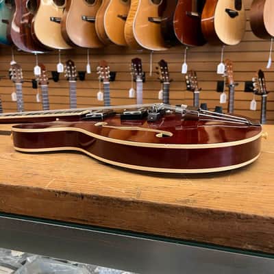 Global EA200 1970s Cherry Red Hollow-Body Electric Guitar image 3