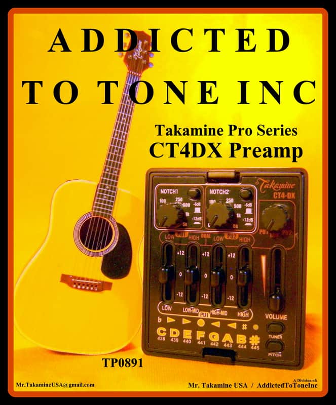 Takamine CT4-DX Dual Parametric Acoustic Guitar Preamp with | Reverb