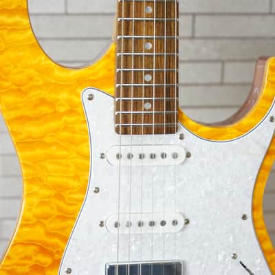 Tagima Stella DW Electric Guitar - Transparent Orange - Quilted Maple! image 4