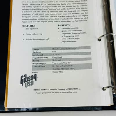 Gibson Historic Dealer Binder 1992 image 16