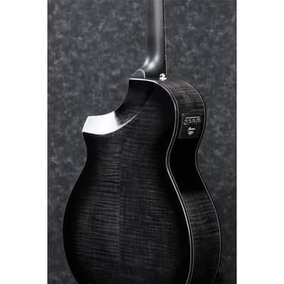 Ibanez AEWC400 Acoustic Electric Guitar, Rosewood Fingerboard, Transparent Black Sunburst image 12