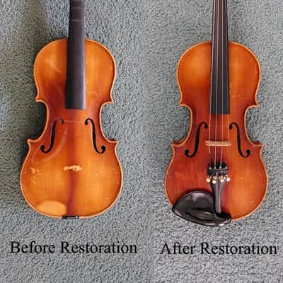 RESTORED E. R. PFRETZSCHNER 1/2 VIOLIN MITTENWALD GERMANY W/CASE, BOW & ROSIN image 18