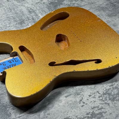 Real Life Relics 69 Thinline Tele® Telecaster® Body Double Bound Semi Hollow Aged Gold Flake Sparkle image 4