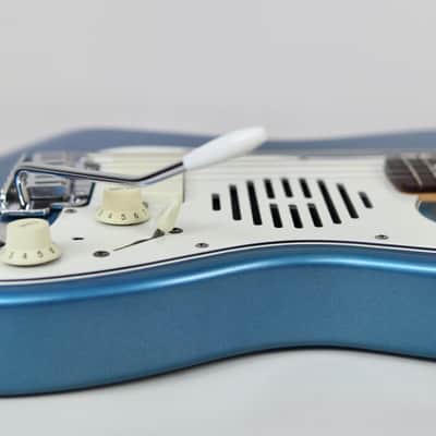 Fender Japan ST-CHAMP10 1997-1999 MIJ Lake Placid Blue (LPB)  Built-In Amp Mustang-Scale Mini Strat w/ Original Bag & Arm image 10