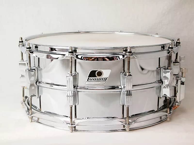 Ludwig LM302 Rocker 6.5x14" 10-Lug Steel Snare Drum image 1