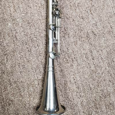 AT Metal Clarinet in Bb new leather pads 1930's ? 1940's - Nickel chrome VIDEO image 2