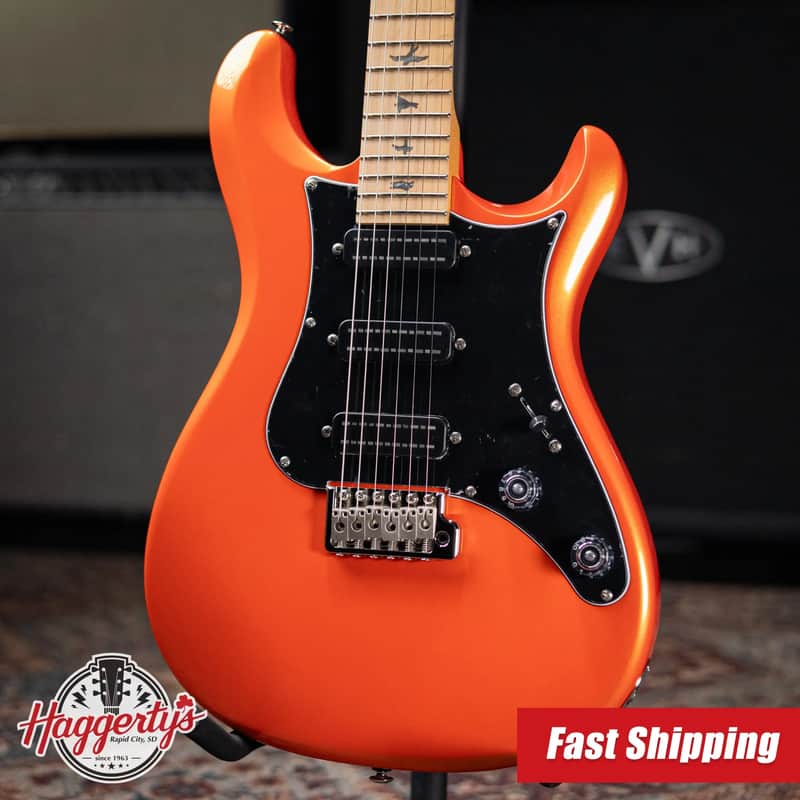 PRS SE NF3 Solid Body Electric Guitar - Metallic Orange with Gig Bag image 1