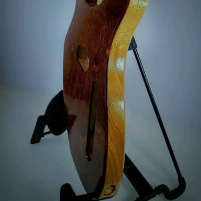 Chechen on Black Limba Meteora Style Replacement Guitar Body - Tele Routing image 6