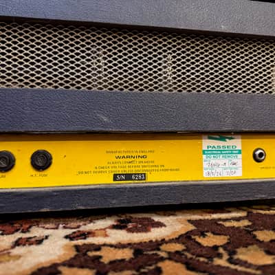 Vintage 1970s Carlsbro 50 Top Custom Colour Blue Guitar Valve Amplifier Head image 13