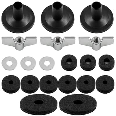 21Pcs Cymbal Replacement Accessories - Cymbal Parts Include Felt Sleeves, Washers, Wing Nuts, Felts, Hi-Hat Clutch Felt, Hi Hat Cup image 1