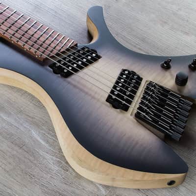 Skervesen Shoggie Singlecut 7-String Headless Guitar Fanned Fret Black Burst image 1