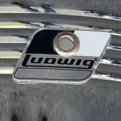Ludwig Chrome Snare Drum 6.5 x 14" Vintage 80's Black & White Badge with Tuxedo Bag image 2