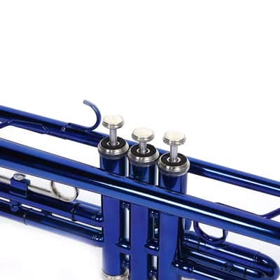 Brass Bb Trumpet for Students & School Bands – 3 Keys + Carrying Case (Blue) image 4