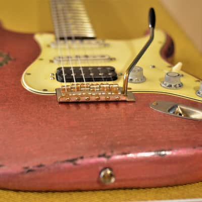 American Fender Stratocaster Relic Custom Nitro Pink Sparkle HSS CS Texas Specials image 25
