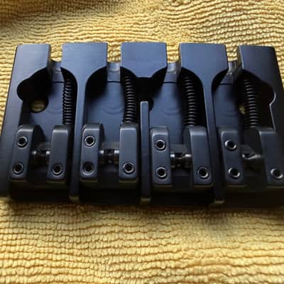 Hipshot 4-String A Style Bass Bridge - Aluminum Black image 1