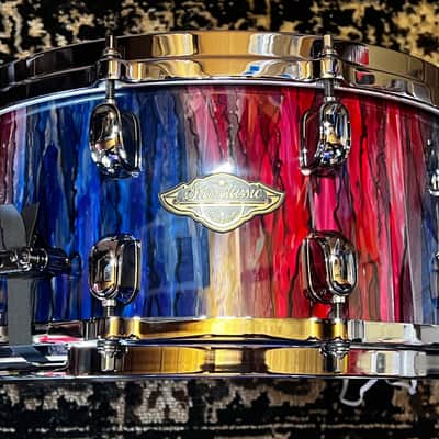 Tama 6.5" x 14" Starclassic Walnut/Birch Snare Drum - Crimson Sapphire Cascade