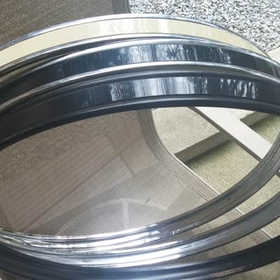 Pearl 22" Bass Drum Hoop Metal / Chrome / Black / White Inlay PARTS 3 Different image 2