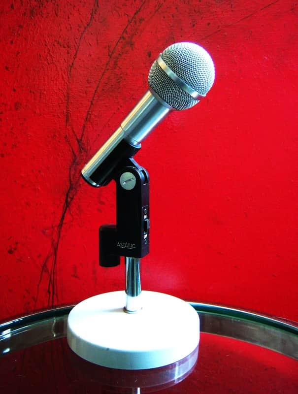 Vintage 1970's Astatic 850-S dynamic cardioid microphone Satin Chrome w cable Low Z Shure 545S PROP image 1