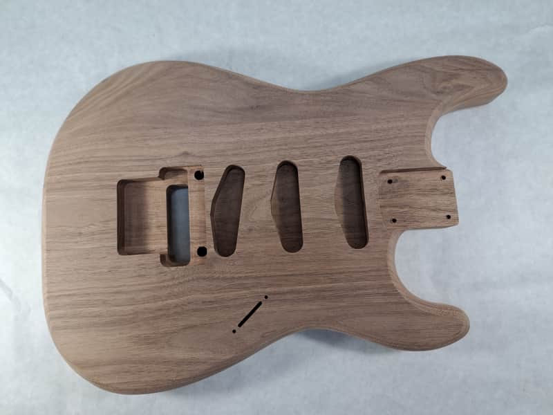 Unfinished Walnut SSS guitar body - for Fender Strat Stratocaster neck Floyd Rose J1991 image 1