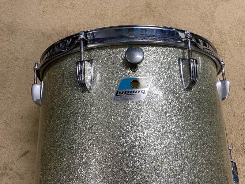 Ludwig Snare Drum Ludwig 15 in marching snare 1960-1970,s - Sparkle silver image 1