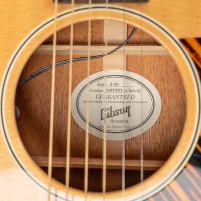 2017 Gibson J-35 Banner Reissue - Antique Natural | USA All Solid Slope Shoulder Dreadnought J-45 Style Acoustic Guitar L.R. Baggs Pickup | CoA OHSC image 18