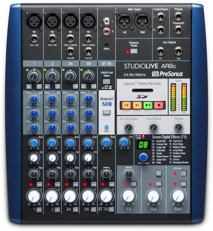 PRESONUS StudioLive SLM AR8C 8 Channel Mixer 8 In/4 Out USB Recording Interface image 1